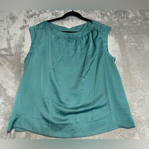 Talbots Satin Cap Sleeve Blouse Top Women’s 18WP Petite Blue